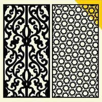 Decorative wall panel set for modern interiors.Laser cut patterns. Vector set with abstract