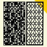 Decorative wall panel set for modern interiors.Laser cut patterns. Vector set with abstract