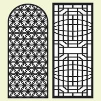 Jali design for graphic and CNC.router Geometric laser cutting vector pattern.