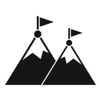 icono de objetivo de montaña grande vector simple. oportunidad de éxito