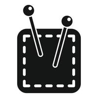 vector simple de icono de aguja de reparación. sastre de ropa