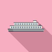 Steamboat icon flat vector. River ship vector