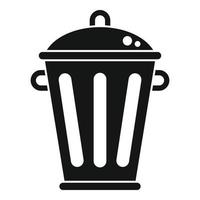 Icono de papelera de reciclaje de acero vector simple. reducir la basura