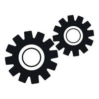 Two gears icon, simple style vector