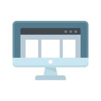 Computer monitor icon flat isolated vector