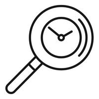 Work magnifier icon outline vector. Flexible time vector