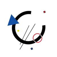 Capital letter C  made up of simple geometric shapes, in Suprematism style vector