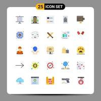 Pictogram Set of 25 Simple Flat Colors of data antivirus profiles wallet finance Editable Vector Design Elements