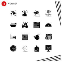 16 iconos creativos signos y símbolos modernos de agricultura tráfico marketing semáforos señal elementos de diseño vectorial editables vector