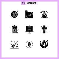 paquete de iconos de vector de stock de 9 signos y símbolos de línea para elementos de diseño de vector editables de maquillaje de diagrama de documento de organigrama de datos