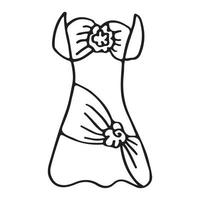 Doodle hand drawing with kid clothes. Vector illustration of lines and coloring pages for kids