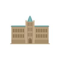 Parliament facade icon flat isolated vector