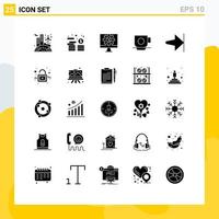 Set of 25 Modern UI Icons Symbols Signs for end finance computer cup business Editable Vector Design Elements