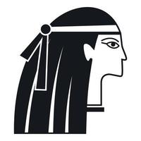 Egyptian girl icon, simple style vector