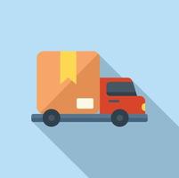 Parcel truck delivery icon flat vector. Online shop vector