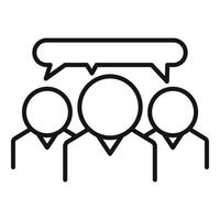 Teamwork icon outline vector. People talk vector