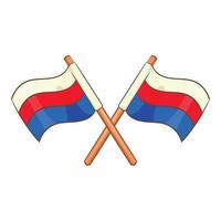 Russian national flags icon, cartoon style vector