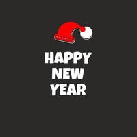 Happy new year merry christmas santa sign vector