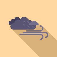 Storm wind cloud icon flat vector. Rain forecast vector