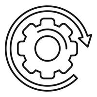 Gear development icon outline vector. Earth sdg vector