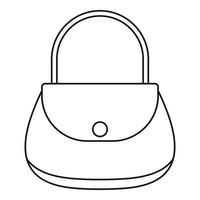 icono de bolsa de mujer, estilo de esquema vector