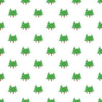Forest trees pattern, cartoon style vector