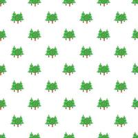 Forest trees pattern, cartoon style vector