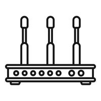 vector de contorno de icono de módem concentrador. wifi de la computadora