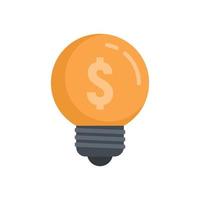 Crowdfunding idea bulb icon flat isolated vector