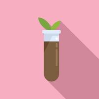 Agriculture lab test tube icon flat vector. Gmo food vector