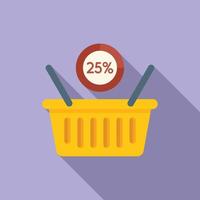 Shop basket icon flat vector. Market target vector