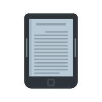 Ebook reader icon flat isolated vector