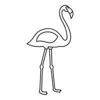 Flamingo bird icon, outline style vector