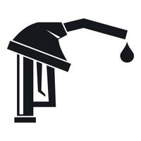 Gasoline pump nozzle icon, simple style vector