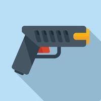 Police taser icon flat vector. Gun stun vector