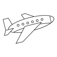 icono de avión, estilo de contorno vector