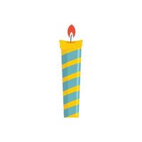 Cake birthday candle icon flat isolated vector