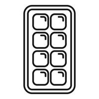 Ice cube tray icon outline vector. Mold container vector