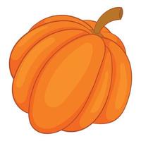 Autumn pumpkin vegetable icon, cartoon style vector