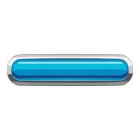 Sky blue rectangular button icon, cartoon style vector