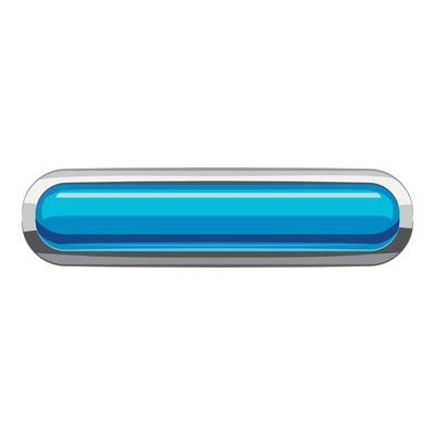 Sky blue rectangular button icon, cartoon style