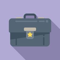 Work briefcase icon flat vector. Event time vector