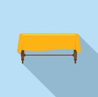 Wooden table icon flat vector. Wood desk vector