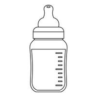 Baby bottle icon, outline style vector