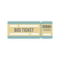 Bus ticket event icon flat isolated vector