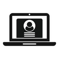 Laptop online hire icon simple vector. Job search vector