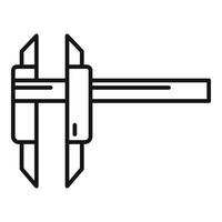 Caliper measure icon outline vector. Calliper height vector