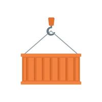 Port cargo container icon flat isolated vector