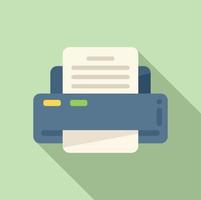 Printer report icon flat vector. Business document vector