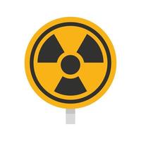 Hazard radiation sign icon flat isolated vector